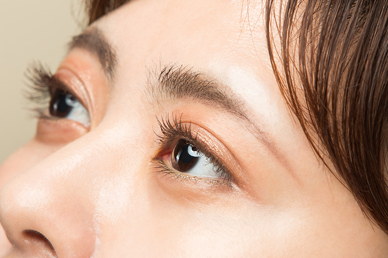 A woman with double eyelids